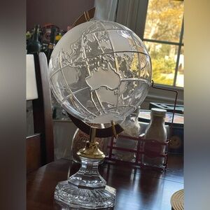 Crystal lead glass earth globe hand blown made in Germany
